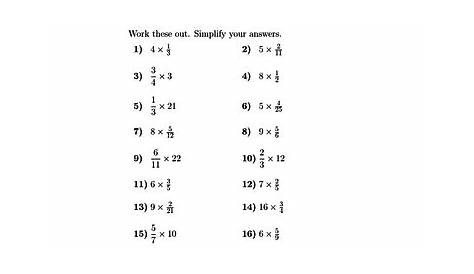multiplying fractions with whole numbers worksheet