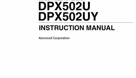 KENWOOD DPX502U CAR RECEIVER INSTRUCTION MANUAL | ManualsLib