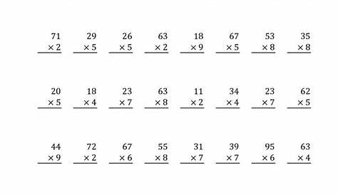 2 Digit Multiplication Worksheet For Class 4