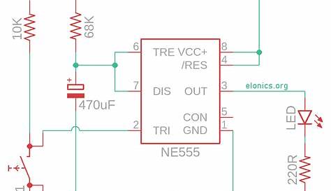ic 555 delay circuit diagram
