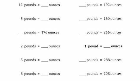 Convert Between Ounces and Pounds (A)