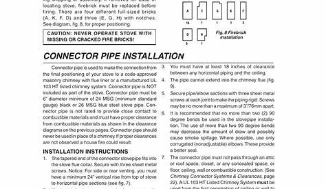 Locating stove, Connector pipe installation | Vogelzang TR008 User