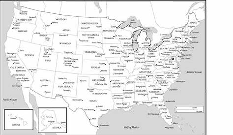united states map with major cities printable