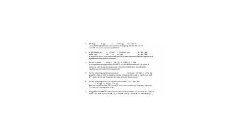 Equilibrium Calculations worksheet - Copy.pdf - SCH4U Name: Equilibrium