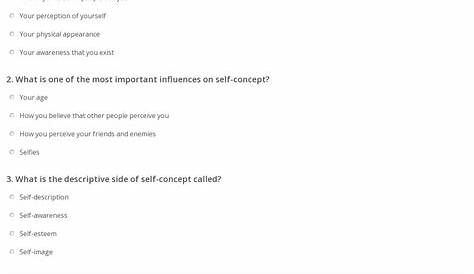 Quiz & Worksheet - Self-Concept, Self-Esteem & Communication | Study.com