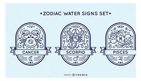 Zodiac Water Signs Set - Vector Download