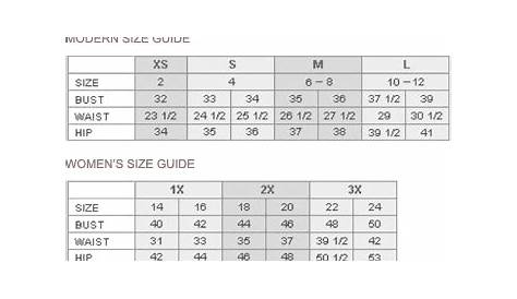 rachel pally size chart