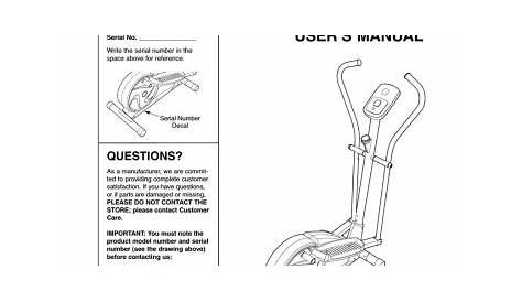 weslo momentum ct 3.8 user manual