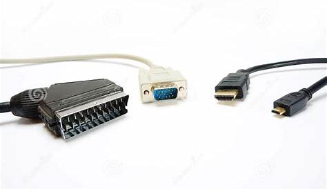 Selection of Common Video Cables and Connectors Stock Photo - Image of