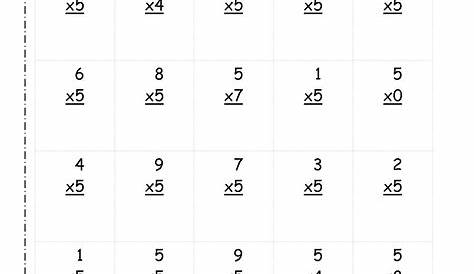 Multiplication 5 Times Table Worksheets | 101 Activity