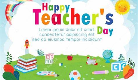 Premium Vector | Happy teachers day template greeting card