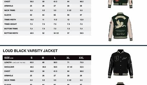 Varsity Jacket - Size Chart