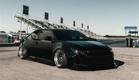 Bagged Black Scion TC - CCW D110 Wheels in Gunmetal With Polished Lips