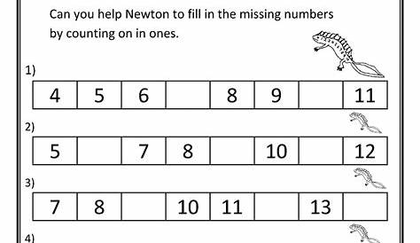 missing number worksheet
