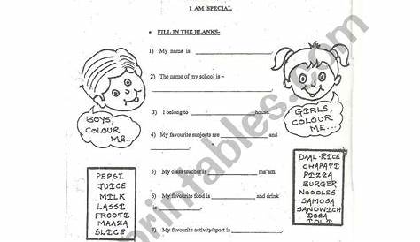 i am special kindergarten worksheet