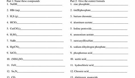naming organic compounds worksheet igcse