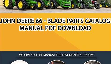 John Deere 66 - Blade Parts Catalog Manual Pdf Download - Service