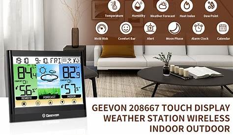 Amazon.com: Geevon Weather Station Wireless Indoor Outdoor Thermometer