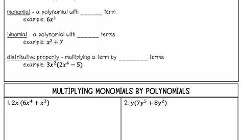 Multiplying Polynomials Notes and Worksheets - Lindsay Bowden