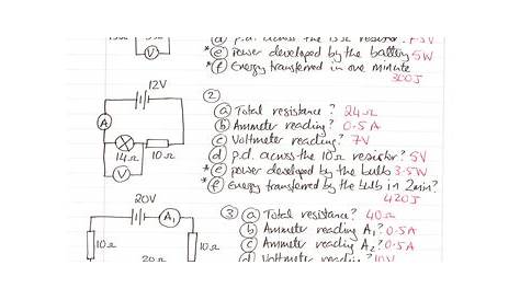 series parallel circuit problems worksheets