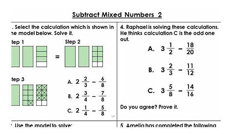 subtract mixed numbers worksheet