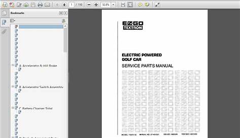 EZGO ELECTRIC POWERED GOLF CAR SERVICE PARTS MANUAL - PDF DOWNLOAD