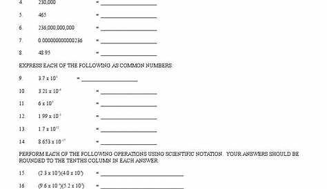 Scientific Notation Worksheet 2 | Mathematics