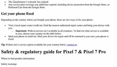 GOOGLE PIXEL 7 MANUAL Pdf Download | ManualsLib