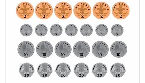 Coins - Coins and notes to print out. by URBrainy.com