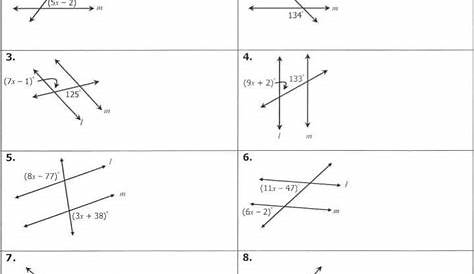 parallel lines and transversals worksheet pdf