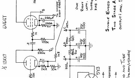 6v6 se amplifier schematic