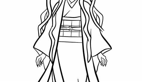 Nezuko Kamado Demon Slayer Coloring Page - Free Printable Coloring