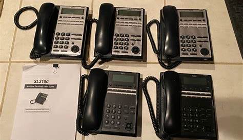 Lot Of 5 NEC SL2100 Phone IP7WW-12TXH-B1 TEL(BK) (C) Black Grey (Phones