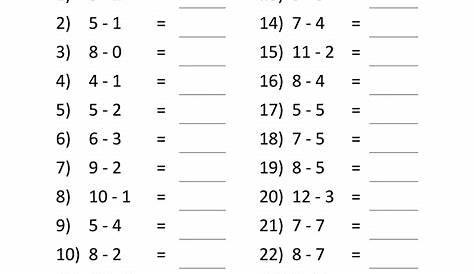 math facts worksheet 1st grade