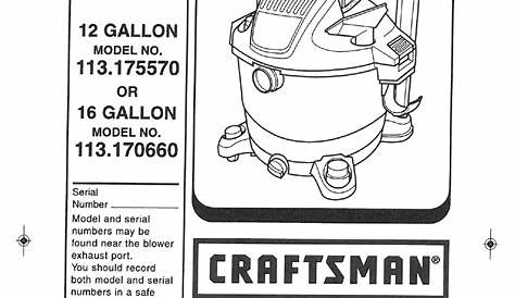craftsman shop vac instruction manual