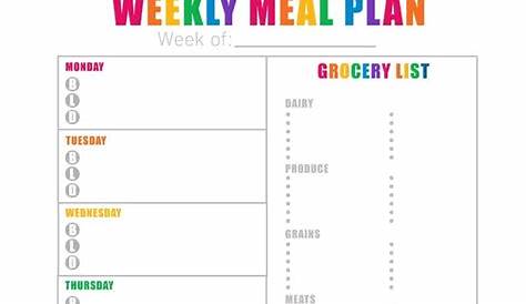 meal plan worksheet