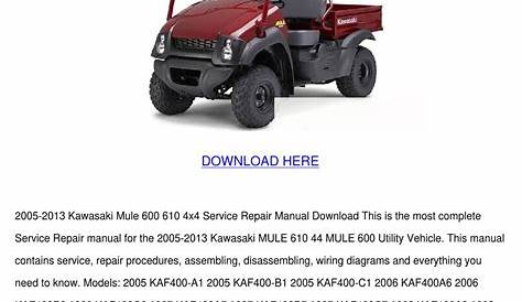 2005 2013 Kawasaki Mule 600 610 4x4 Service R by SammyRosenbaum - issuu