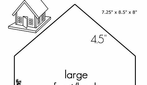 Gingerbread House Template Large - Printable Color