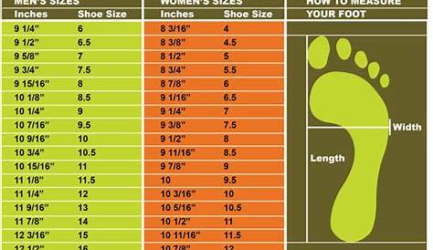 size chart for feet