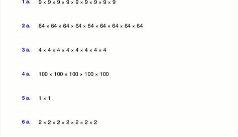 introduction to exponents worksheets