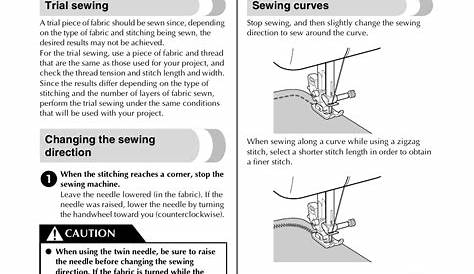 Useful sewing tips, Trial sewing, Changing the sewing direction