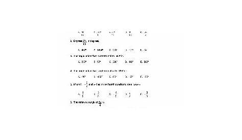 intro to trigonometry worksheets answers