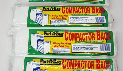 K12-4 PACK for 4318938 Whirlpool Trash Compactor Bags 18" 15 per Pack