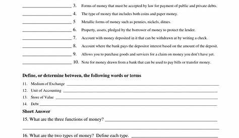 the market economy worksheet answers