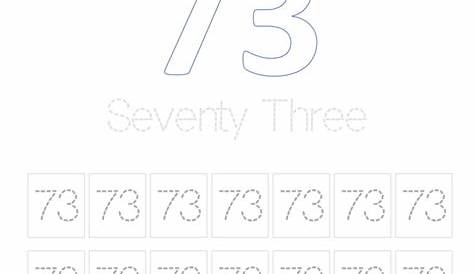 Worksheet on Number 73 | Printable Number 73 Writing, Tracing, Counting