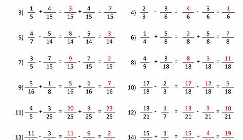 Addition And Subtraction Fraction Worksheets - Worksheet School in 2021