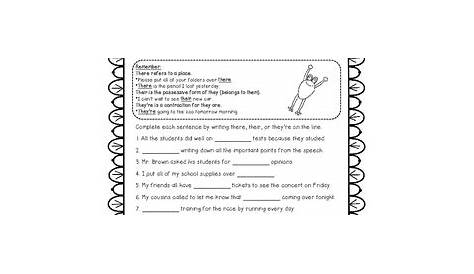 There, Their, and They're Worksheet & Foldable by Elementary Engagement
