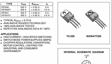 IRF840 Datasheet PDF - STMicroelectronics