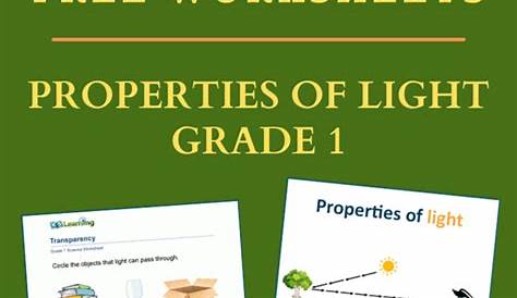 properties of light worksheets