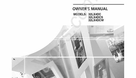 LG 32LX4DC OWNER'S MANUAL Pdf Download | ManualsLib